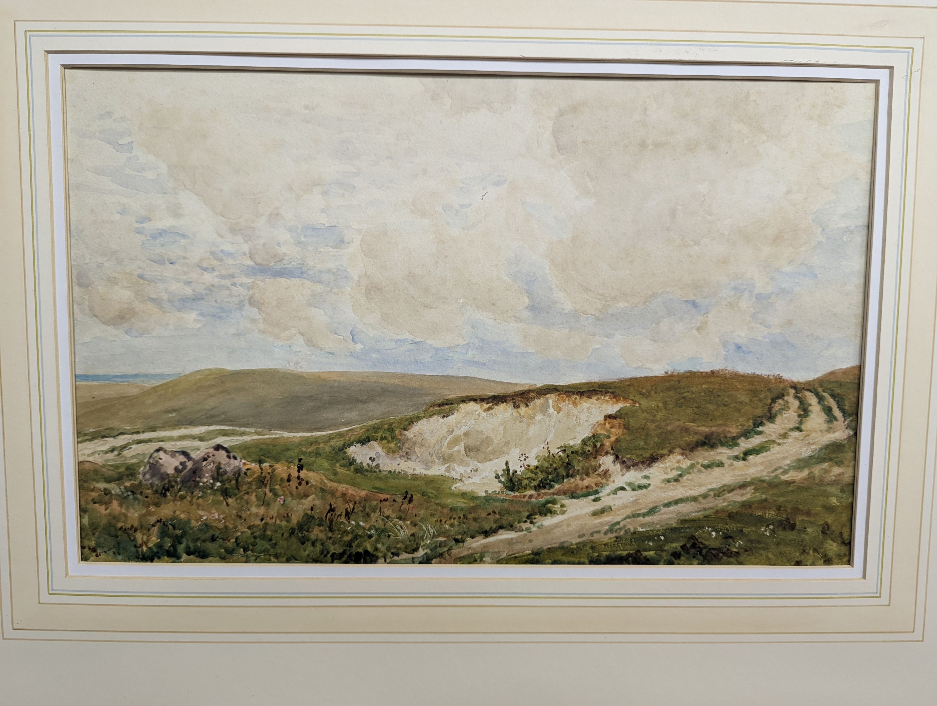 Robert Thorne Waite (1842-1935), watercolour, Chalk pit in a landscape, 32 x 52cm